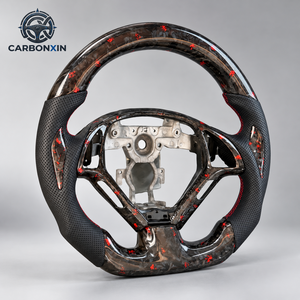 Volant de voiture personnalisé en cuir et fibre de carbone forgée avec LED pour Infiniti G37 G35 G37X FX35 M35 M37 Nissan 350Z Coupé 2007 2013 - Product Image 2