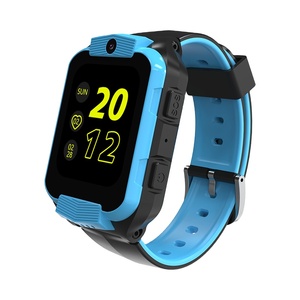 นาฬิกาอัจฉริยะสำหรับเด็กพร้อมปุ่ม GPS SOS หน้าจอสัมผัสเครื่องติดตามอัตราการเต้นของหัวใจบลูทูธเครื่องนับก้าว IPX7 กันน้ำสายซิลิโคนสีน้ำเงิน - Product Image 1