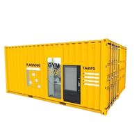 Salle de sport compacte préfabriquée en conteneur, salle de fitness mobile modulaire en acier avec fenêtre et porte vitrée pour les activités de fitness en plein air