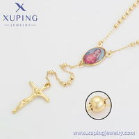 14N2311801 Bijoux XUPING Vierge Marie tendance Bijoux en cuivre plaqué or 14 carats Colliers pour pièces de monnaie Collier à chaîne en croix
