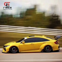 Kits de pare-chocs pour Honda Ten Generation Civic 2016-2020 à Style Robot Pare-chocs avant Pare-chocs arrière Lèvre latérale Jupe de capot Garniture de roue