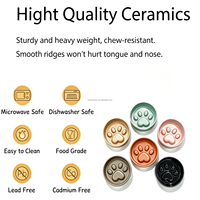 HomyPawz Bol pour chat et chien en céramique moderne avec empreinte de patte 3D, antidérapant, de luxe, compatible lave-vaisselle, bol à alimentation lente en céramique