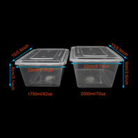 Boîte à lunch jetable en plastique grande capacité, anti-fuite, compatible micro-ondes, avec couvercle, pour salades, nouilles et autres aliments, idéale pour la restauration en gros.