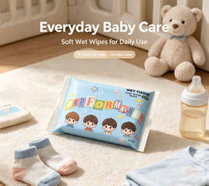 Salviette Umidificate Portatili per Neonati con Design Smurfs, 10 Pezzi, Salviette all'Acqua Pura per la Cura Quotidiana del Bambino, 6 Confezioni per Bundle - Product Image 2