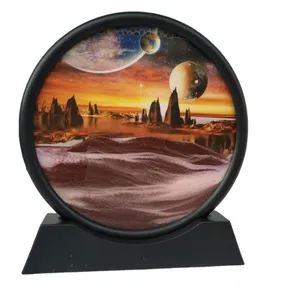 New Style Creative Home Decoration Glass Craft Hourglass Art Fluid Desert Camel Sandscape Move Sand Art Picture