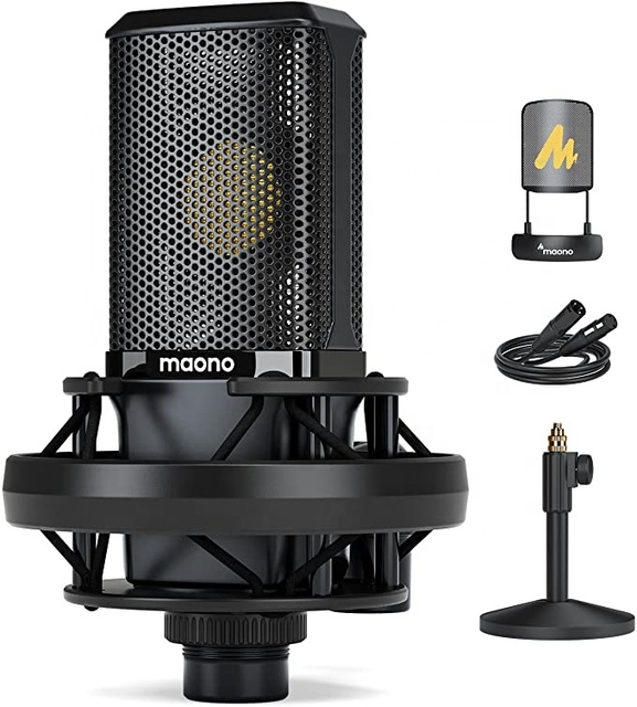 MAONO PM500 Professional 34mm Large Diaphragm XLR Condenser Microphone for Audio Production Recording Mic Studio Microphones