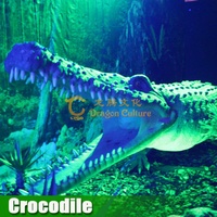 Simulateur électronique grandeur nature de terrain de jeu extérieur Animal marchant Crocodile Animatronic pour location de parc d'attractions