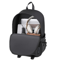 Sac à dos pour ordinateur portable tendance, grande capacité, résistant à l'eau, doublure en polyester, fermeture à glissière, sac de voyage unisexe