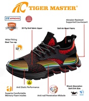 Chaussures de sécurité d'été rouges légères et tendance pour femmes, Tiger Master, antidérapantes, semelle EVA souple, embout en acier, anti-perforation, pour le travail