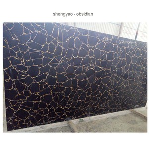 Obsidienne noire l'arménie dalle de pierre gemme décoration panneau mural - Product Image 4