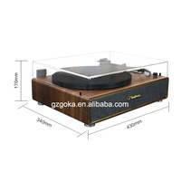 Tourne-disque en vinyle Tourne-disque portable à 3 vitesses avec cache-poussière Tourne-disque en vinyle 2.0 son stéréo