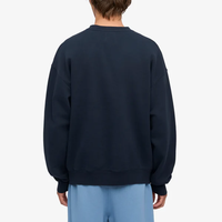 Supplier Grosir Sweatshirt Pria Ukuran Besar Model Drop Shoulder Bahan Fleece Katun Tebal dengan Logo Kustom OEM ODM