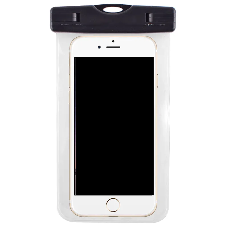 यूनिवर्सल पीवीसी वॉटर प्रूफ ड्राई बैग सेल फोन बैग स्विमिंग डाइविंग वॉटरप्रूफ मोबाइल फोन पाउच डोरी के साथ