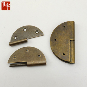 Round Copper Hinges For Furniture Antique Style Surface Mount Durable Polished Traditional Design - Product Image 3