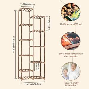 Estante para plantas, estante <span class=keywords><strong>de</strong></span> <span class=keywords><strong>madera</strong></span> para flores, múltiples estantes para macetas, 11 niveles, estantes <span class=keywords><strong>de</strong></span> exhibición <span class=keywords><strong>de</strong></span> jardín <span class=keywords><strong>de</strong></span> <span class=keywords><strong>madera</strong></span>, soporte para maceta, <span class=keywords><strong>escalera</strong></span> para sala <span class=keywords><strong>de</strong></span> estar - Product Image 3