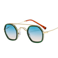 OT8045 Lunettes de soleil rondes à double pont à prix raisonnable Lunettes de soleil Steam Punk Vente en gros Chine Lunettes de soleil à monture métallique pour hommes
