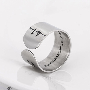 Korean Style <b>Titanium</b> Steel <b>Ring</b> 1314 Open Design Unisex Couple Jewelry Gift - Product Image 2