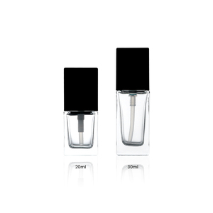20ml 30ml Square Cosmetic Packaging Clear Empty Serum <b>Pump</b> Lotion Foundation Cosmetics Glass Bottle With <b>Screw</b> Cap - Product Image 5