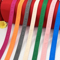 Largeur 1 Cm Polyester Ruban Ruban En Gros Bande Élastique En Relief Lettre Logo Sangle Sangle pour Accessoires De Vêtement