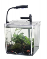 Mini réservoirs de poissons Betta réservoir de poissons Aquarium réservoir bol de poisson bloc de construction bureau Table décoration décor à la maison boîte d'alimentation lumière LED