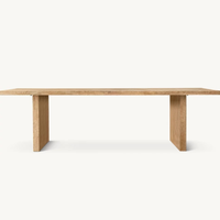 Meubles de salle à manger en bois massif de luxe classique Table de conférence Villa hôtel peut être personnalisé