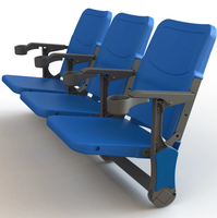 Chaise de stade pliable BLM6200, fixée directement au sol en béton, pour salle de sport, siège de stade