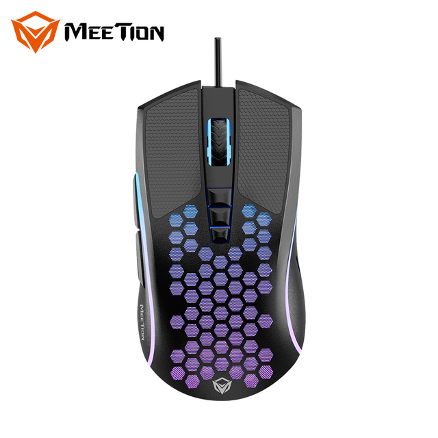MeeTion GM015 Cheap Ergonomic 6400Dpi Super Light Ultralight Gaming Mouse RGB Backlight Lightweight  Honeycomb