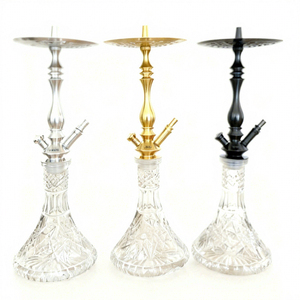 Gold Brass Hookah <b>Crystal</b> Base Water Pipe Decorative Smoking Set for Lounge and Party - Product Image 1
