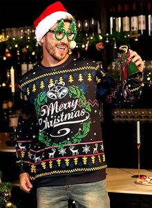 Kỳ nghỉ Đảng quá khổ in dệt xấu xí giáng sinh crewneck t Áo sơ mi cho nam giới áo thun loạt - Product Image 4