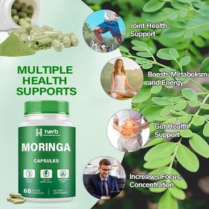 Capsules de feuilles de Moringa en marque privée OEM/ODM, Moringa 60 en poudre, favorise la digestion, énergie plus, complément alimentaire, capsules de Moringa biologiques - Product Image 4