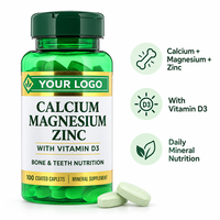 Comprimés de calcium, magnésium, zinc et vitamine D3 en marque privée, complément alimentaire minéral pour la nutrition des os et des dents, fabricant en gros