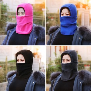 Masque facial en polaire d'hiver Yueli avec capuche, coupe-vent, chaud, pour le ski, le cyclisme, la protection en plein air, rose, bleu, noir, gris, marine - Product Image 4