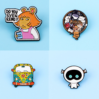 Pin Enamel Lembut Bentuk Kucing Anggur Kartun, Pin Kerah untuk Ransel Wanita, Bros untuk Pakaian Pria, Lencana Tas Kerja, Aksesoris Perhiasan