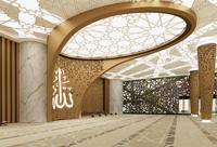 Lustre polygonal LED à double couche pour décor d'éclairage intérieur de mosquée, lampe suspendue hexagonale de nouveau restaurant d'hôtel à la mode