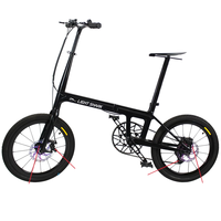 Light Shark Technology Vélo de banlieue pliant en fibre de carbone de 20 pouces Super Urban 7 vitesses avec jante à vitesse variable