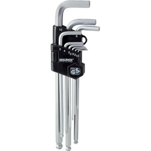 Set di chiavi a brugola a 9 punti a sfera di grado industriale sistema di misurazione metrica in acciaio materiale MAURER PLUS modello 89495 - Product Image 1
