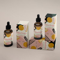 Emballage de boîte de flacon compte-gouttes personnalisé d'usine de haute qualité boîte d'emballage d'huile essentielle de papier pliant pour cosmétique