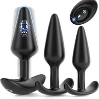 Yolodit BYLJ114 Ensemble d'entraînement vibrant 3 pièces pour fesses et anus avec télécommande en silicone, fabriqué en Chine, pour hommes et femmes