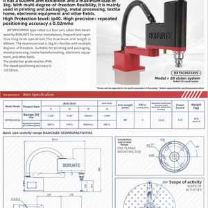 Robot Scara BORUNTE, petit robot automatique intelligent à 4 axes, bras articulé de 600 mm de long, moteur industriel PLC, IP67, 110V/380V, multi-entraînement - Product Image 2