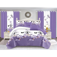 Ensemble de literie sur mesure avec rideaux, couvre-lit Queen, ensemble de literie de luxe 12 pièces avec rideaux pour un usage domestique