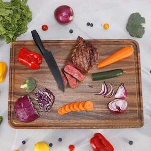 Tabla <span class=keywords><strong>de</strong></span> Cortar <span class=keywords><strong>de</strong></span> Madera <span class=keywords><strong>de</strong></span> Acacia Extra Grande para Cocina, <span class=keywords><strong>con</strong></span> <span class=keywords><strong>Fregadero</strong></span> Integrado y Asa, Apta para Pavo, Carne, Verduras, <span class=keywords><strong>Barbacoa</strong></span> - Product Image 5