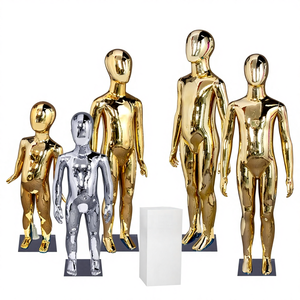Новый высококачественный детский манекен с гальваническим покрытием, золотой/серебряный, для демонстрации одежды в магазине, с головой. - Product Image 6