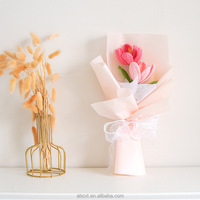 Bouquet de tulipes au crochet fait main, fleurs artificielles en fil, cadeau éternel emballé, cadeau pour la fête des mères, cadeau d'anniversaire, vente en gros