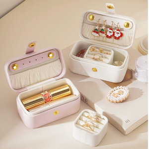 Cute Mini Travel Jewelry Storage <b>Boxes</b>, Multi-Size Portable Jewellery Organizers for Rings, <b>Earrings</b>, Necklaces & Lipsticks - Product Image 1