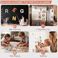 Jouets sensoriels en silicone en forme de lettres de l'alphabet pour tout-petits, ensemble de 26 lettres souples et moelleuses, jouets d'apprentissage de l'alphabet majuscule ABC