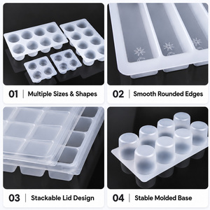 Plateau à glaçons 12 compartiments en PP recyclable, taille personnalisée, garantie qualité, procédé blister, conteneur alimentaire en PP de qualité alimentaire - Product Image 3