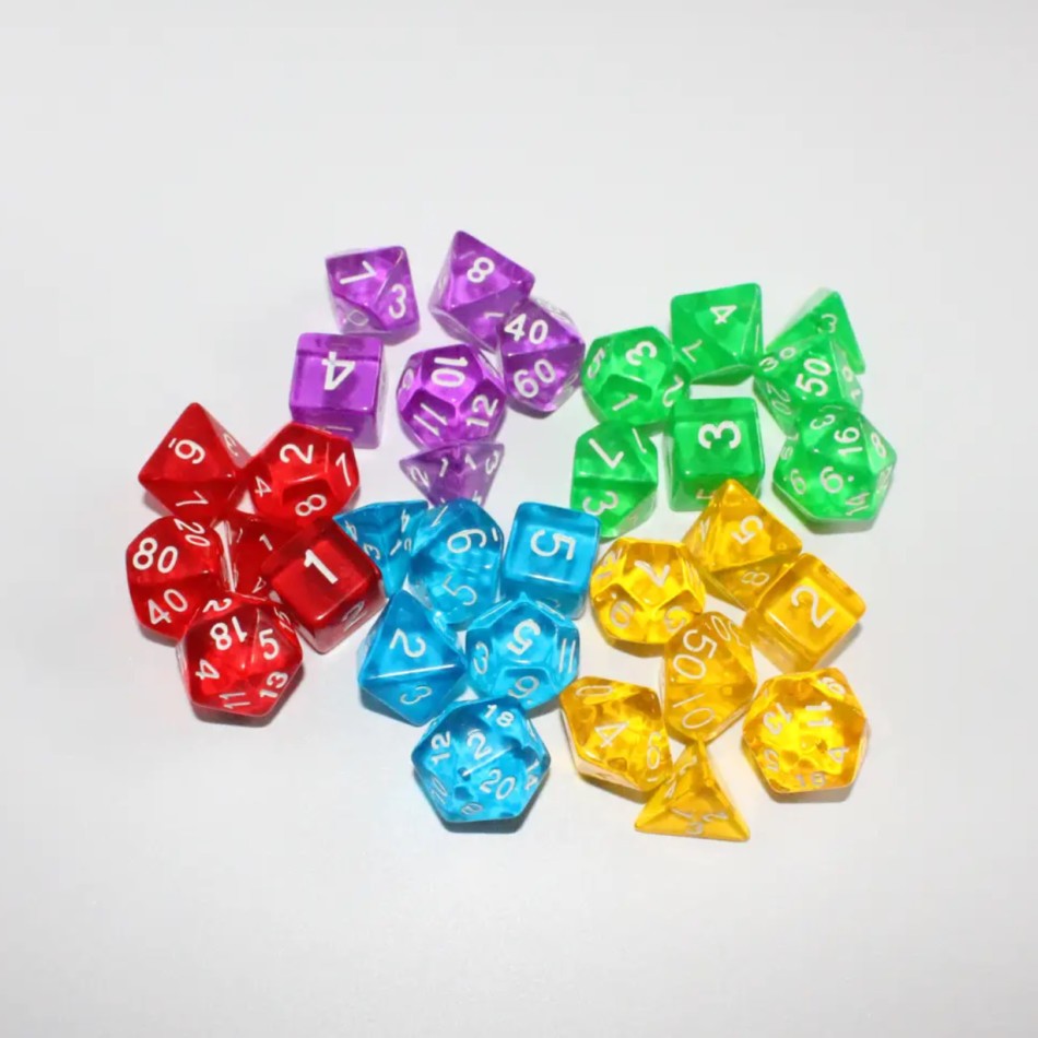 Прозрачные игральные кости для настольных игр в виде подземелья и дракона