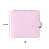 Carnet de notes/agenda/agenda-planificateur carré A7 en PU Y824 Macaroon, avec 6 anneaux, en cuir PU épissé, à feuilles mobiles