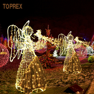 Toprex extérieur anges de noël avec trompettes luci jardin led lumière vacances anges décoratifs lumières décoration pour Noël - Product Image 4