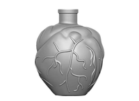 Distributeur d'eau en verre cristal au design artistique 3D créatif, bouteilles personnalisées avec logo couleur sur mesure et bouchon plat gravé